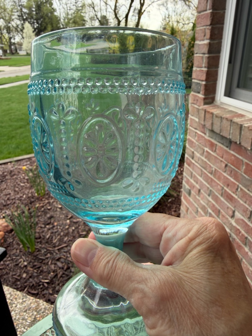 Gemstone Stemware 12 oz Water Wine Goblet Glasses Set of 2